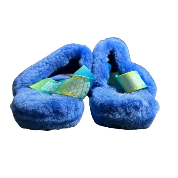 UGG Fluff Yeah Slide‎ Neon Blue Size 3 - Picture 4 of 6